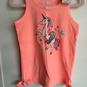 NWT Unicorn OSHKOSH Pink Tank Sizes 3T/4T